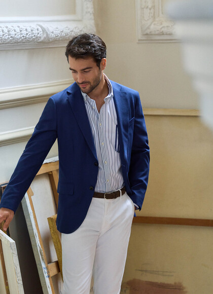 Stretch Wool-Blend Blazer