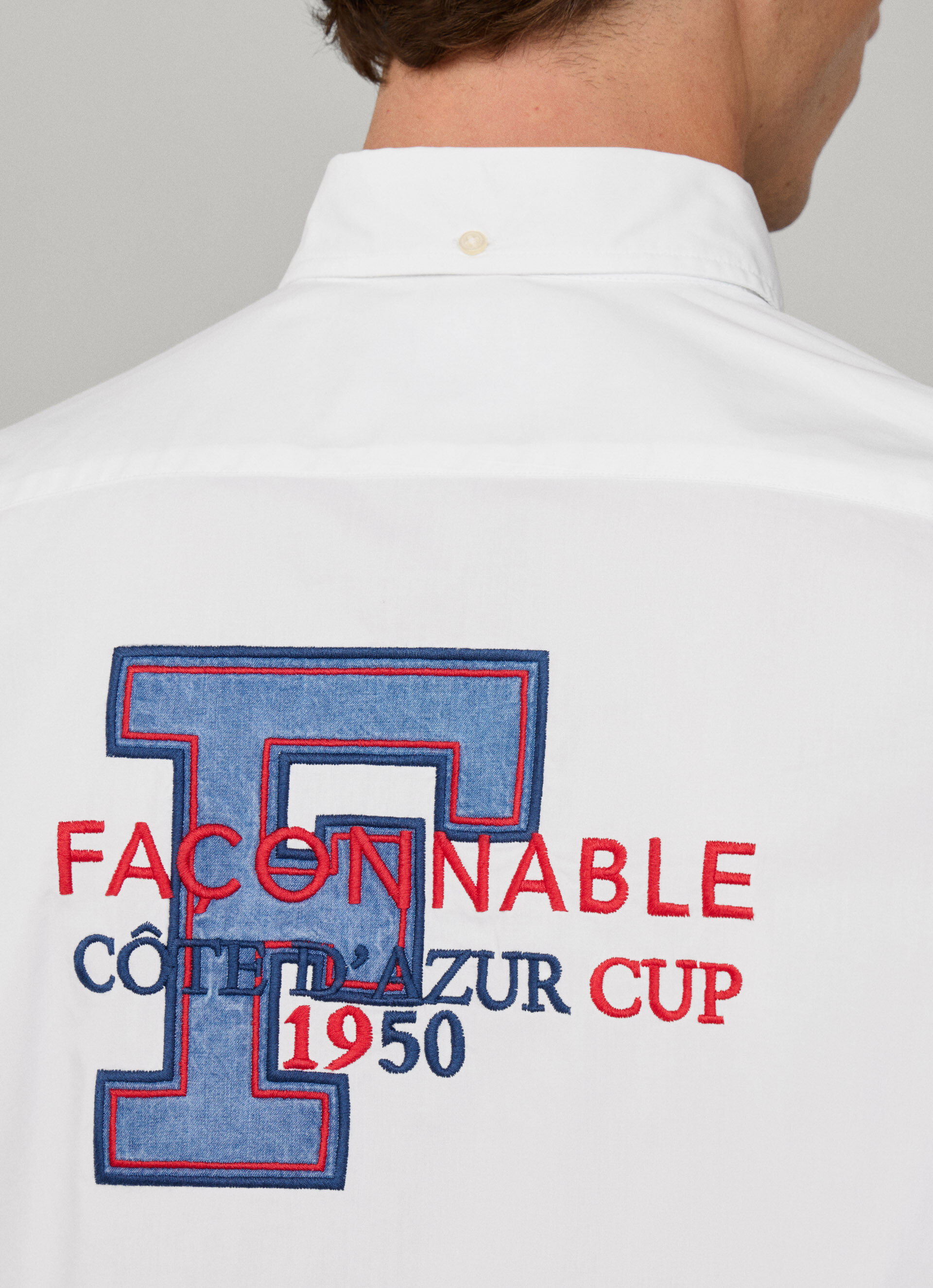 Faconnable ファソナブル 　コクトー　シャツ Regular Fit Chambray Patches Poplin Shirt|Façonnable