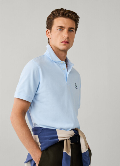 Regular Fit Short Sleeve Logo Pima Polo