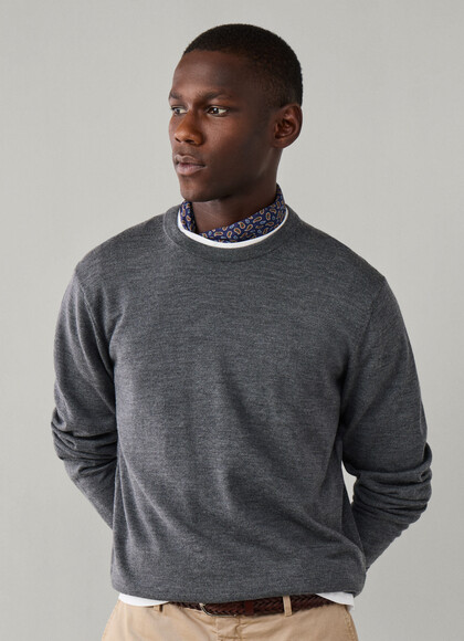 Merino Wool Crew Neck Sweater