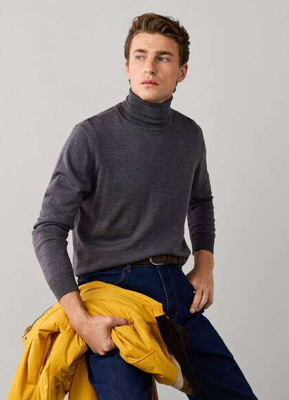 Merino Wool Roll Neck Sweater