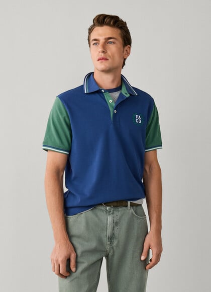Regular Fit Short Sleeve Bi-colour Polo