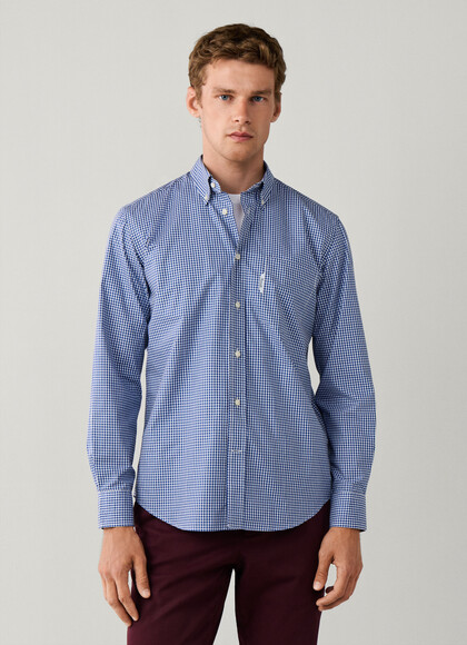 Regular Fit Gingham Poplin Shirt