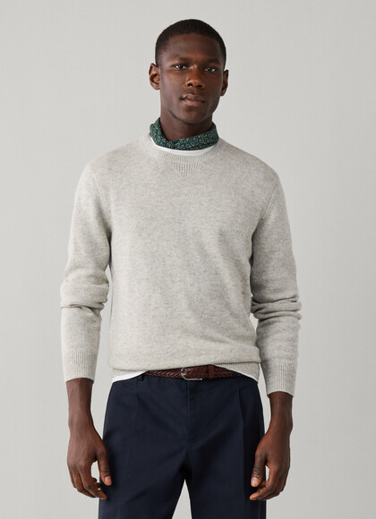 Wool-Cashmere Crew Neck Sweater
