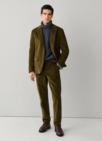 Regular Fit Cotton Corduroy Trousers