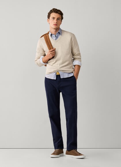 Regular Fit Garment Dyed Tricotine Chino