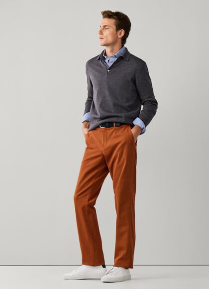 Regular Fit Garment Dyed Tricotine Chino
