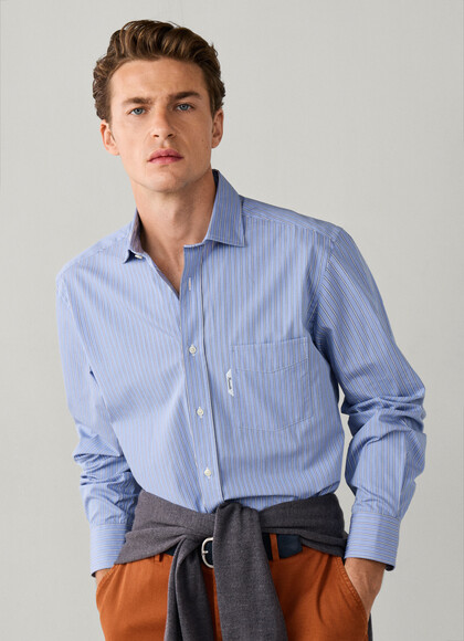 Regular Fit Bengal Stripe Poplin Shirt
