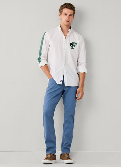 Regular Fit Stretch Garment Dyed Trouser