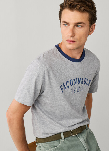 Regular Fit Print Branding College T-Shirt