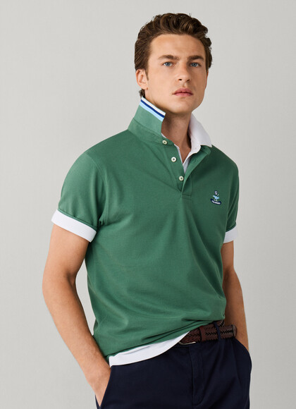 Regular Fit Short Sleeve Logo Pima Polo