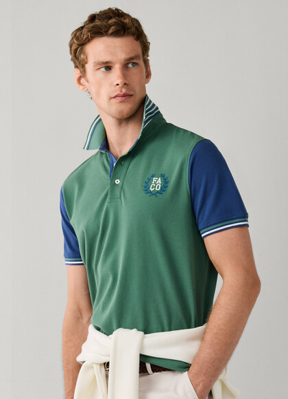 Regular Fit Short Sleeve Bi-colour Polo