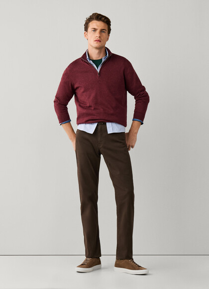 Regular Fit Stretch Garment Dyed Trouser