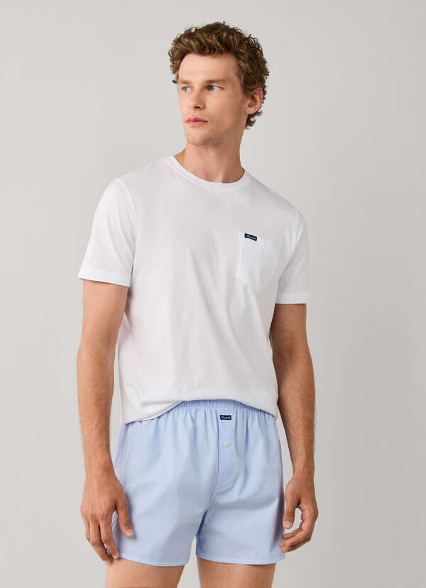 Two Pack Striped and Checked Cotton Boxers