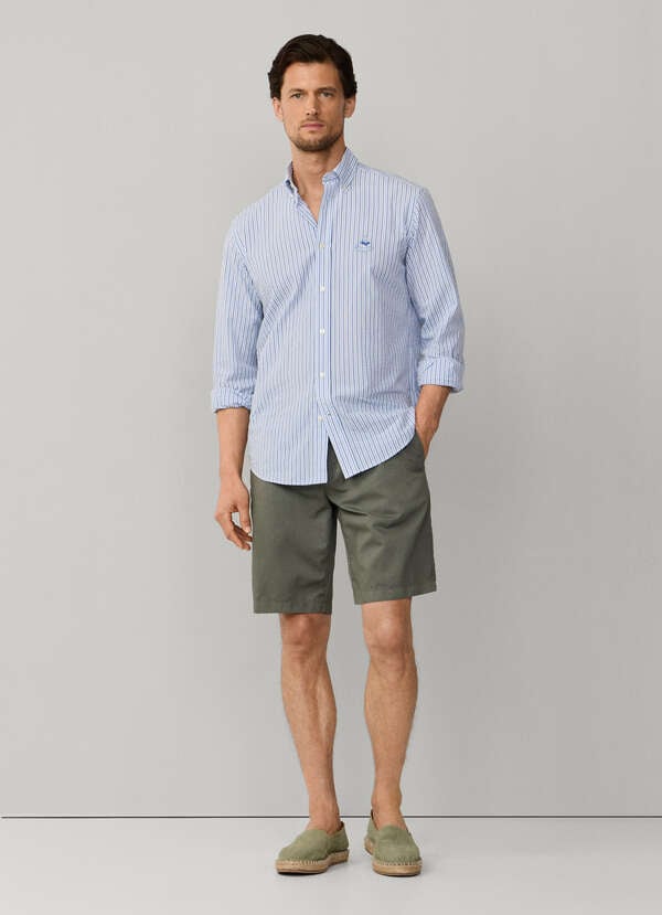 Cotton Linen Drawcord Bermuda Shorts Cotton Linen Drawcord Bermuda Shorts