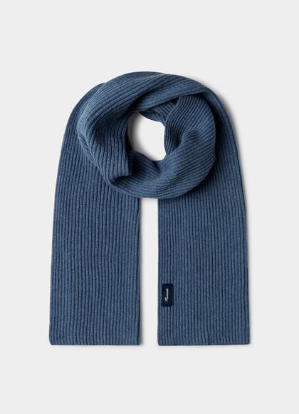 Rib-Knit Wool-Cashmere Blend Scarf