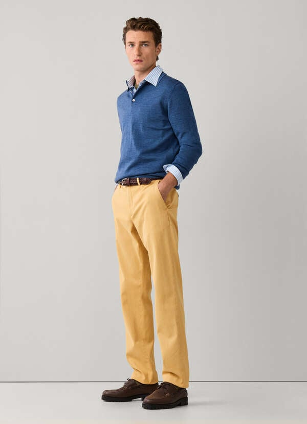 Regular Fit Garment Dyed Tricotine Chino