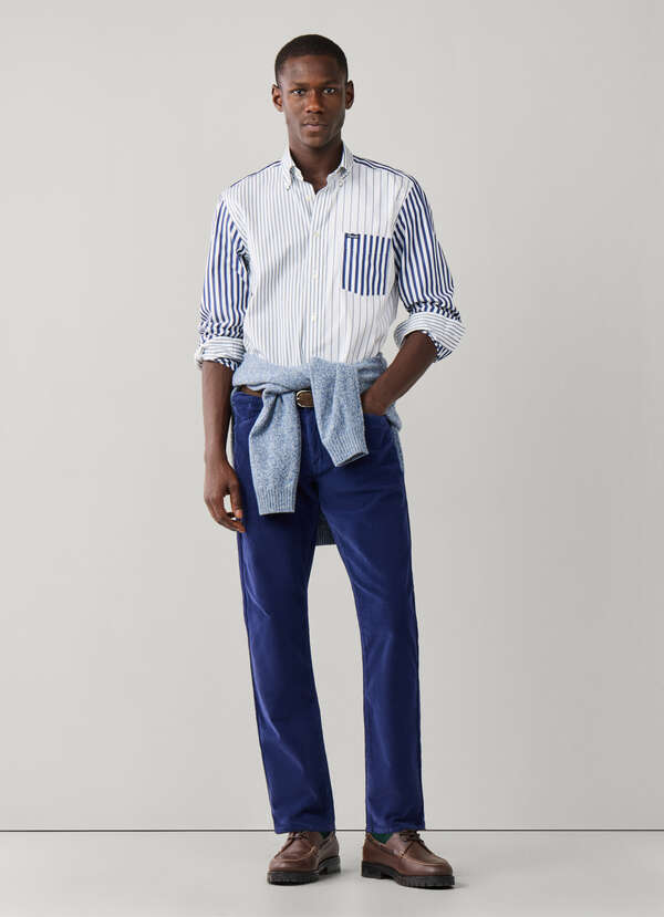 Regular Fit Garment Dyed Corduroy Trousers