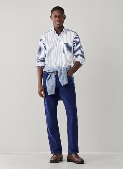 Regular Fit Garment Dyed Corduroy Trousers