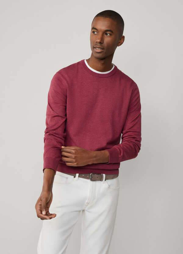 Cotton Silk Crew Neck Jumper
