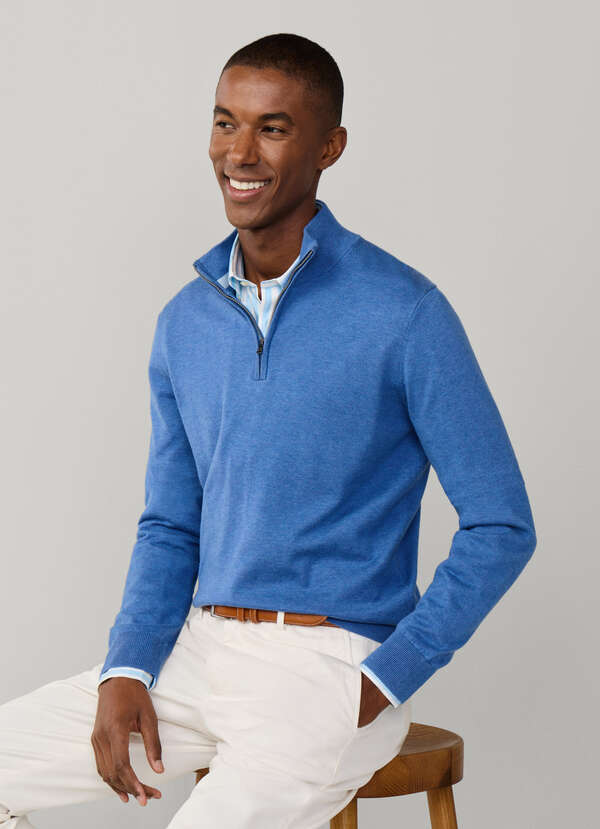 Cotton Silk Quarter Zip Jumper