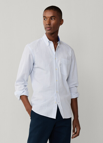 Regular Fit Candy Stripe Seersucker Shirt