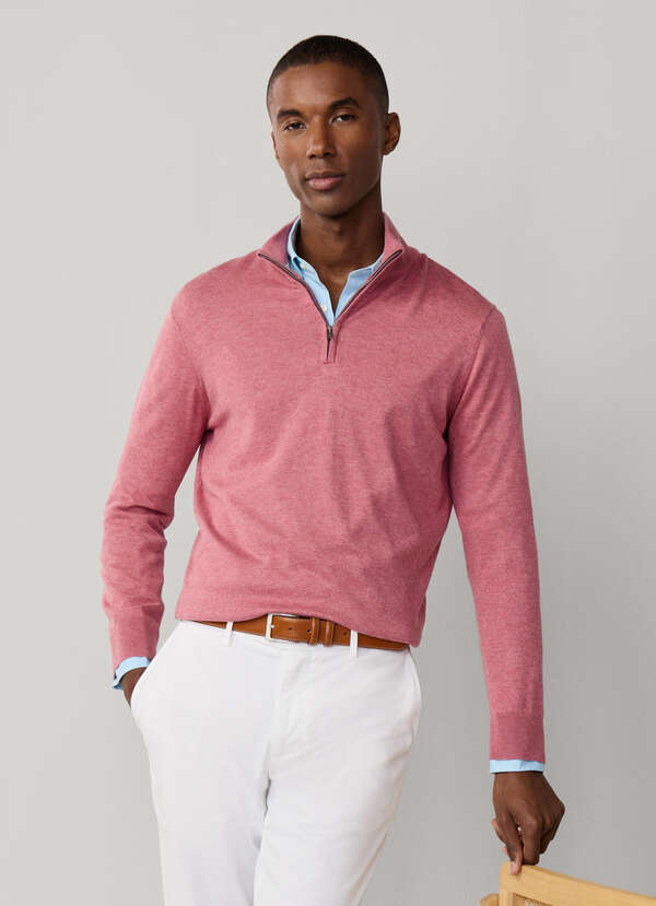 Cotton Silk Quarter Zip Jumper