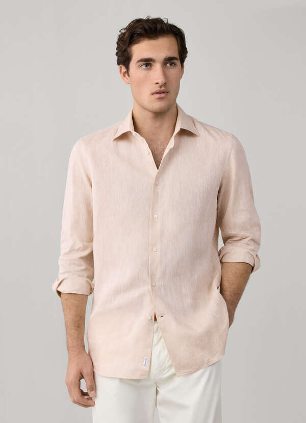 Regular Fit Yarn Dyed Linen Shirt Regular Fit Yarn Dyed Linen Shirt