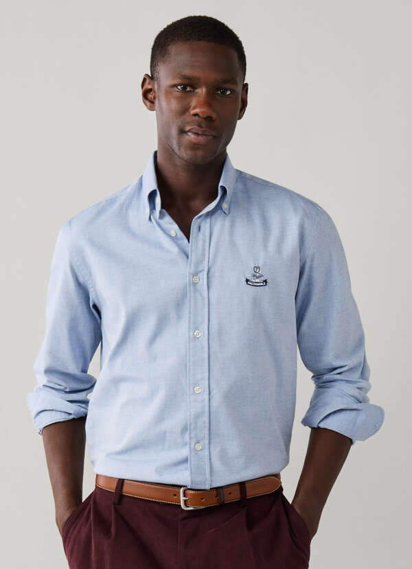 Regular Fit Logo Flannel Twill Shirt