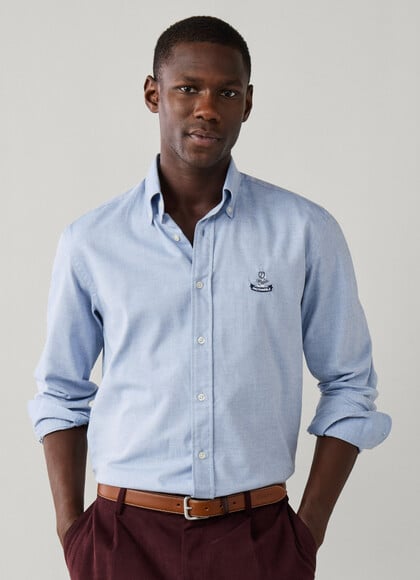 Regular Fit Logo Flannel Twill Shirt