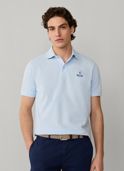 Regular Fit Short Sleeve Logo Pima Polo