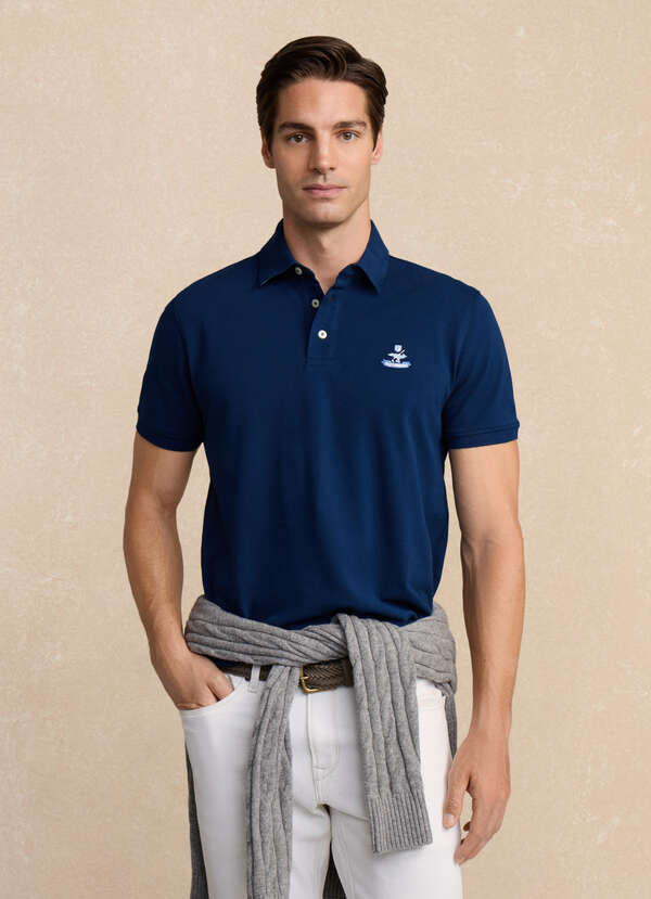 Regular Fit Short Sleeve Logo Pima Polo