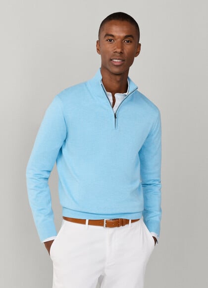 Cotton Silk Quarter Zip Jumper