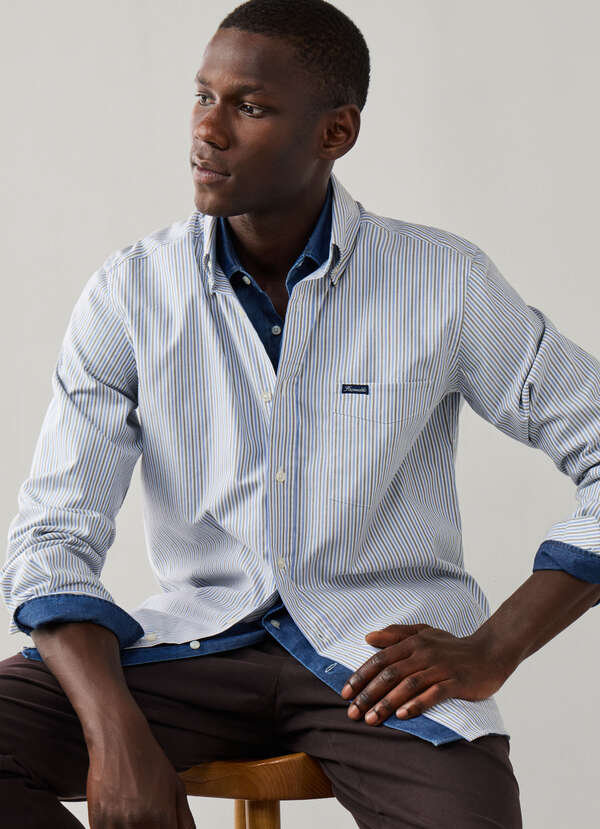 Regular Fit Bengal Stripe Pinpoint Shirt Regular Fit Bengal Stripe Pinpoint Shirt