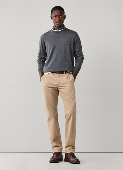 Regular Fit Stretch Garment Dyed Chino