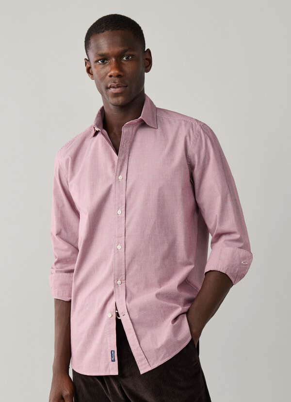 Regular Fit Micro Houndstooth Shirt Regular Fit Micro Houndstooth Shirt