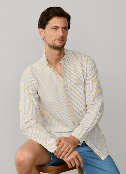 Regular Fit Bengal Stripe Seersucker Shirt