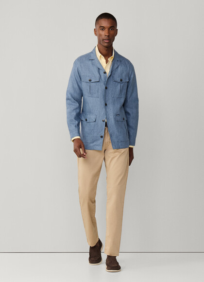 Regular Fit Garment Dyed Gabardine Trousers