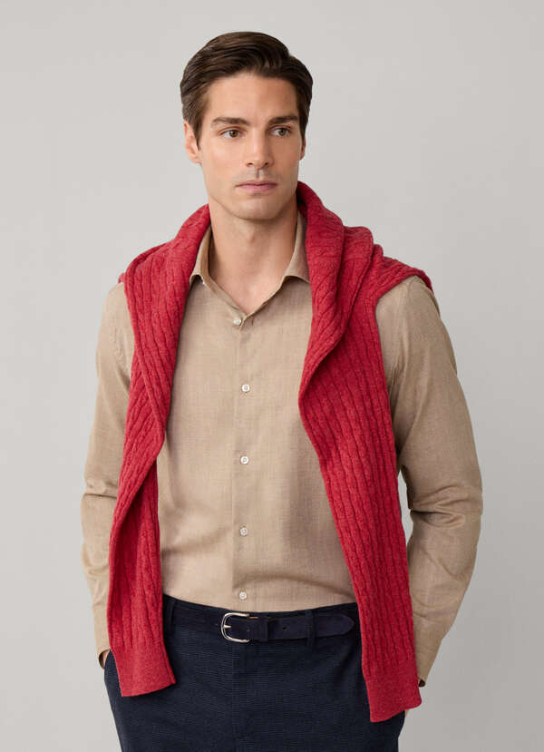 Regular Fit Herringbone Flannel Shirt