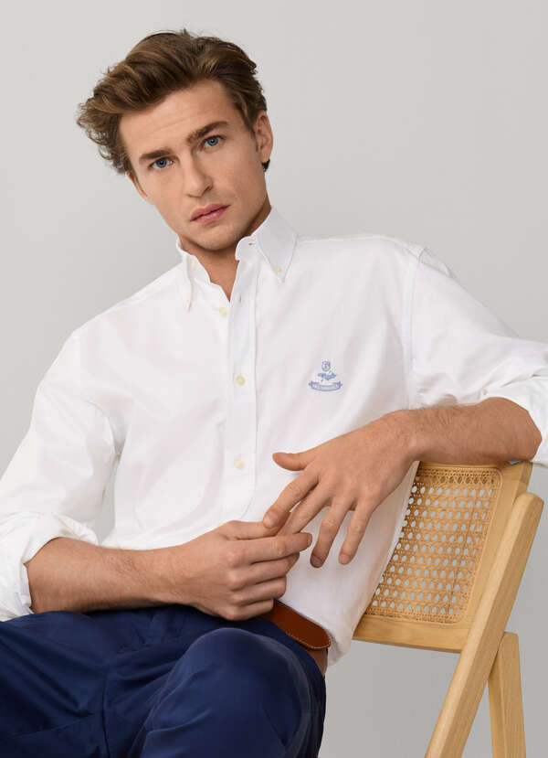Regular Fit Solid Pinpoint Shirt