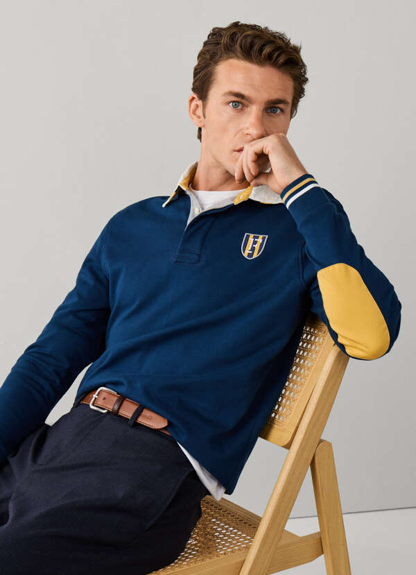 Regular Fit Long Sleeve Mountain Rugby Polo