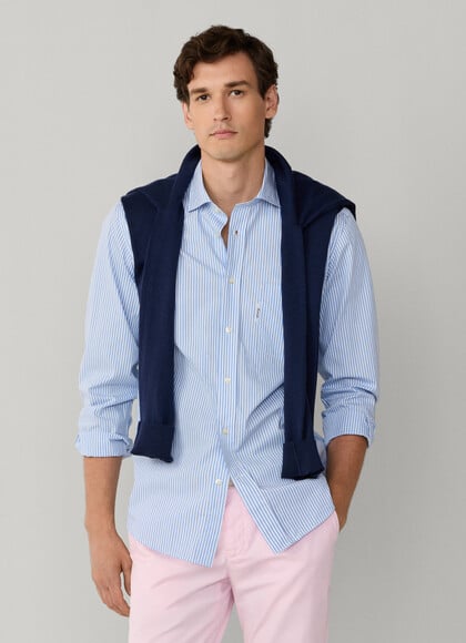 Regular Fit Bengal Stripe Poplin Shirt