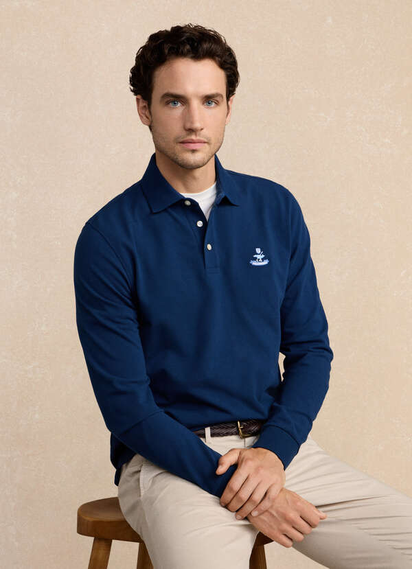 Regular Fit Long Sleeve Logo Pima Polo Regular Fit Long Sleeve Logo Pima Polo