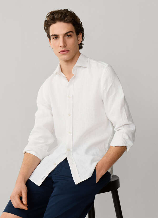 Regular Fit Multi Bengal Stripe Linen Shirt