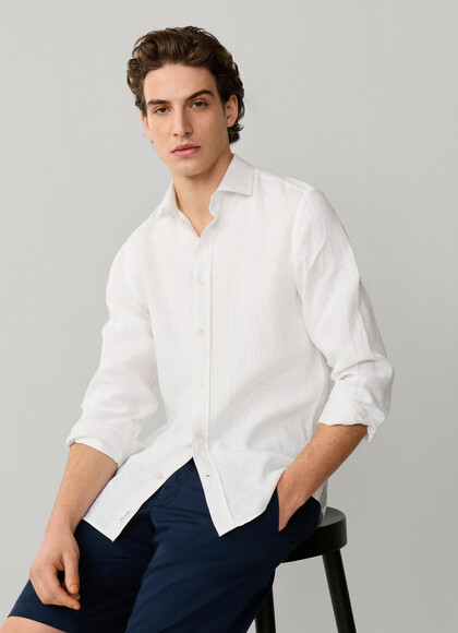 Regular Fit Multi Bengal Stripe Linen Shirt