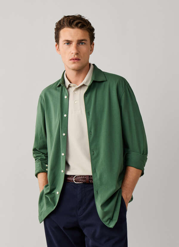 Regular Fit Stretch Jersey Shirt
