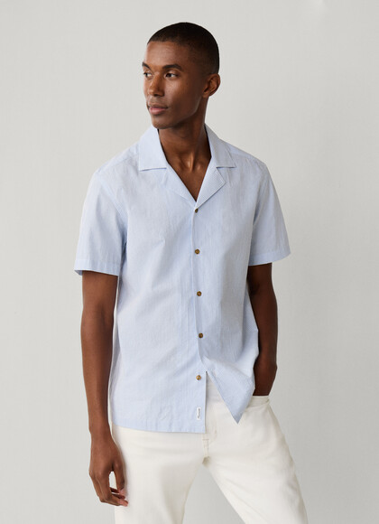 Regular Fit Short Sleeve Seersucker Shirt