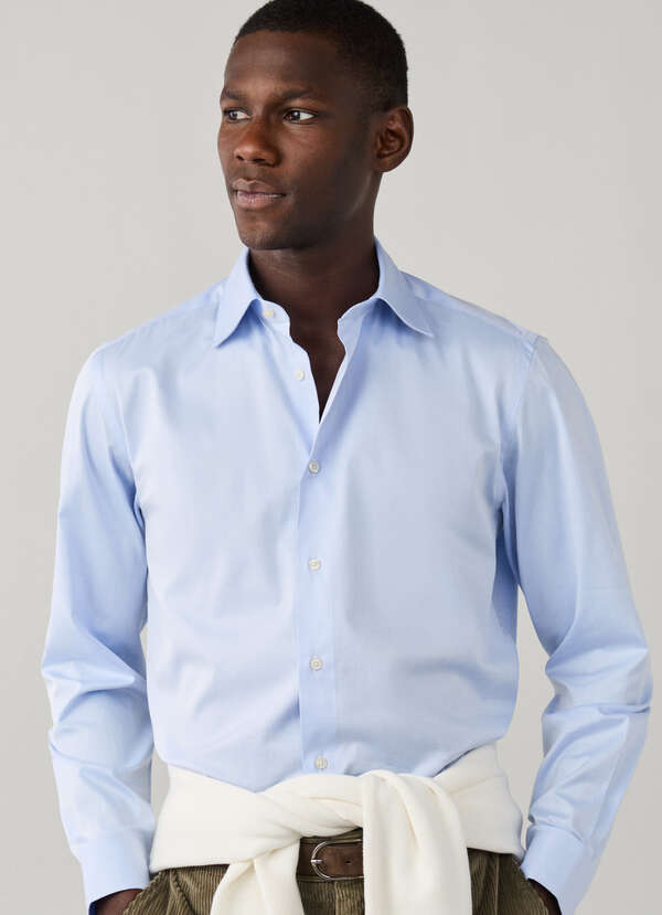 Regular Fit Solid Twill Shirt Regular Fit Solid Twill Shirt
