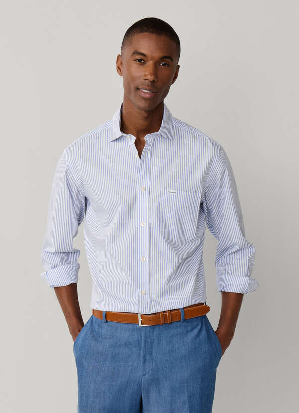 Regular Fit Shadow Stripe Poplin Shirt