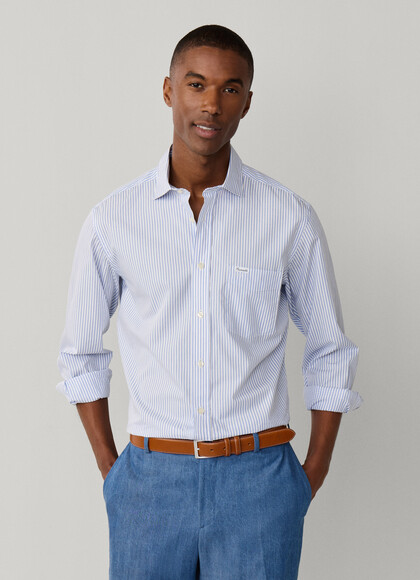Regular Fit Shadow Stripe Poplin Shirt